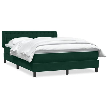 vidaXL Boxspringbett mit Matratze Dunkelgrün 160x220 cm Samt