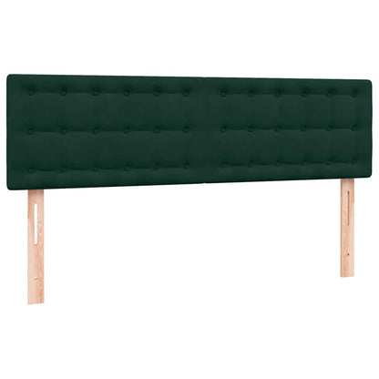 vidaXL Boxspringbett mit Matratze Dunkelgrün 160x220 cm Samt