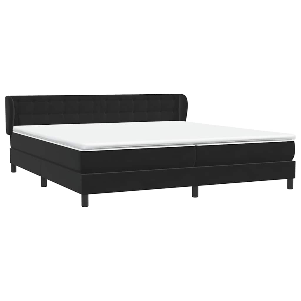 vidaXL Boxspringbett mit Matratzen Schwarz 180x220 cm Samt