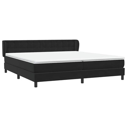 vidaXL Boxspringbett mit Matratzen Schwarz 180x220 cm Samt