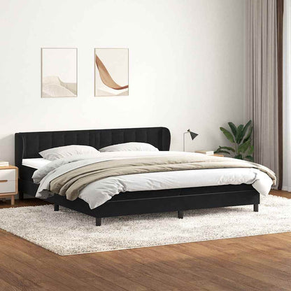 vidaXL Boxspringbett mit Matratzen Schwarz 180x220 cm Samt