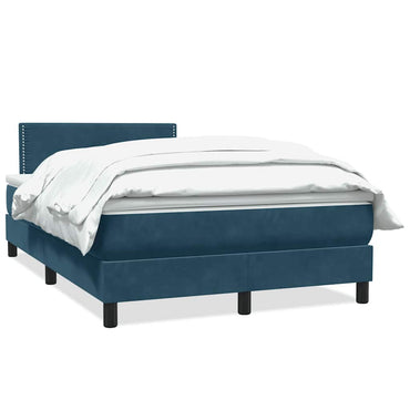 vidaXL Boxspringbett mit Matratzen Dunkelblau 180x220 cm Samt