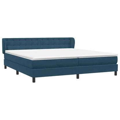 vidaXL Boxspringbett mit Matratzen Dunkelblau 180x220 cm Samt