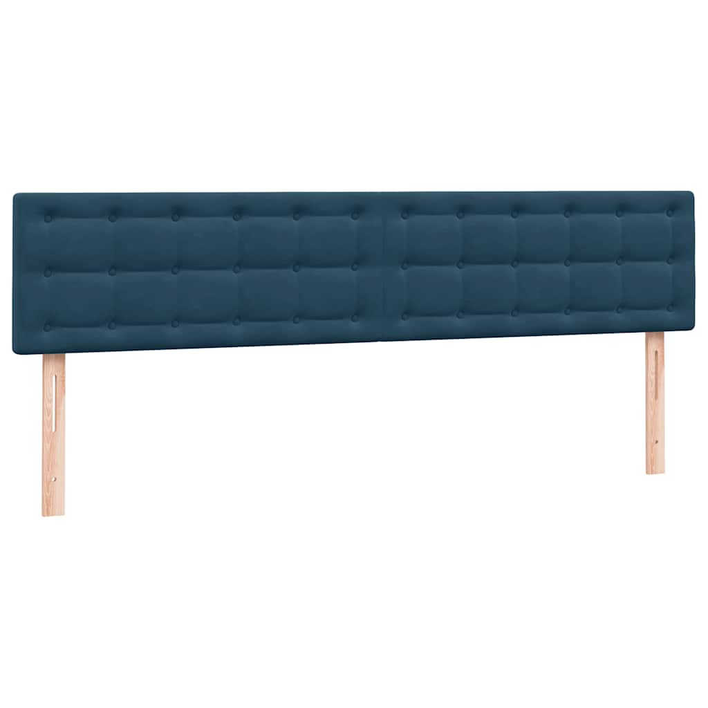 vidaXL Boxspringbett mit Matratzen Dunkelblau 180x220 cm Samt