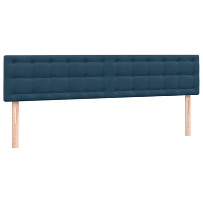 vidaXL Boxspringbett mit Matratzen Dunkelblau 180x220 cm Samt