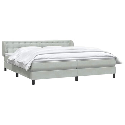 vidaXL Boxspringbett mit Matratzen Hellgrau 200x220 cm Samt