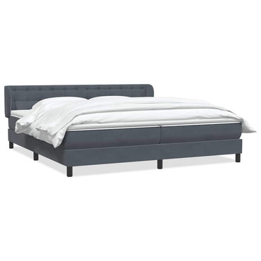 vidaXL Boxspringbett mit Matratzen Dunkelgrau 200x220 cm Samt