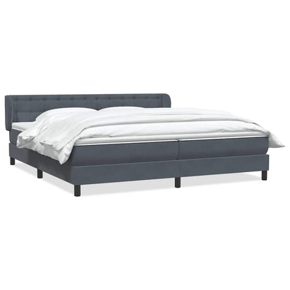 vidaXL Boxspringbett mit Matratzen Dunkelgrau 200x220 cm Samt