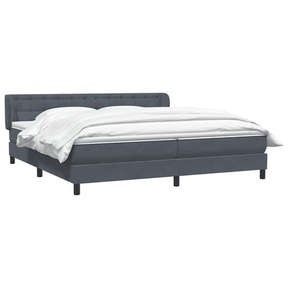 vidaXL Boxspringbett mit Matratzen Dunkelgrau 200x220 cm Samt