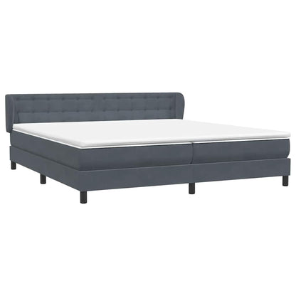 vidaXL Boxspringbett mit Matratzen Dunkelgrau 200x220 cm Samt