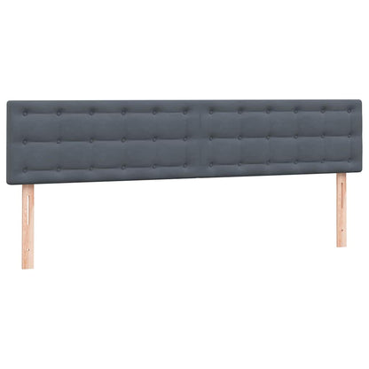vidaXL Boxspringbett mit Matratzen Dunkelgrau 200x220 cm Samt