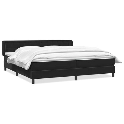 vidaXL Boxspringbett mit Matratzen Schwarz 200x220 cm Samt