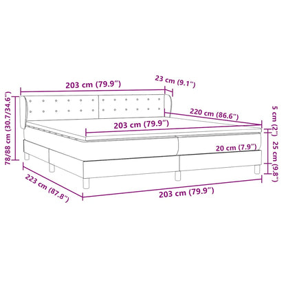 vidaXL Boxspringbett mit Matratzen Schwarz 200x220 cm Samt