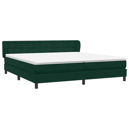 vidaXL Boxspringbett mit Matratzen Dunkelgrün 200x220 cm Samt