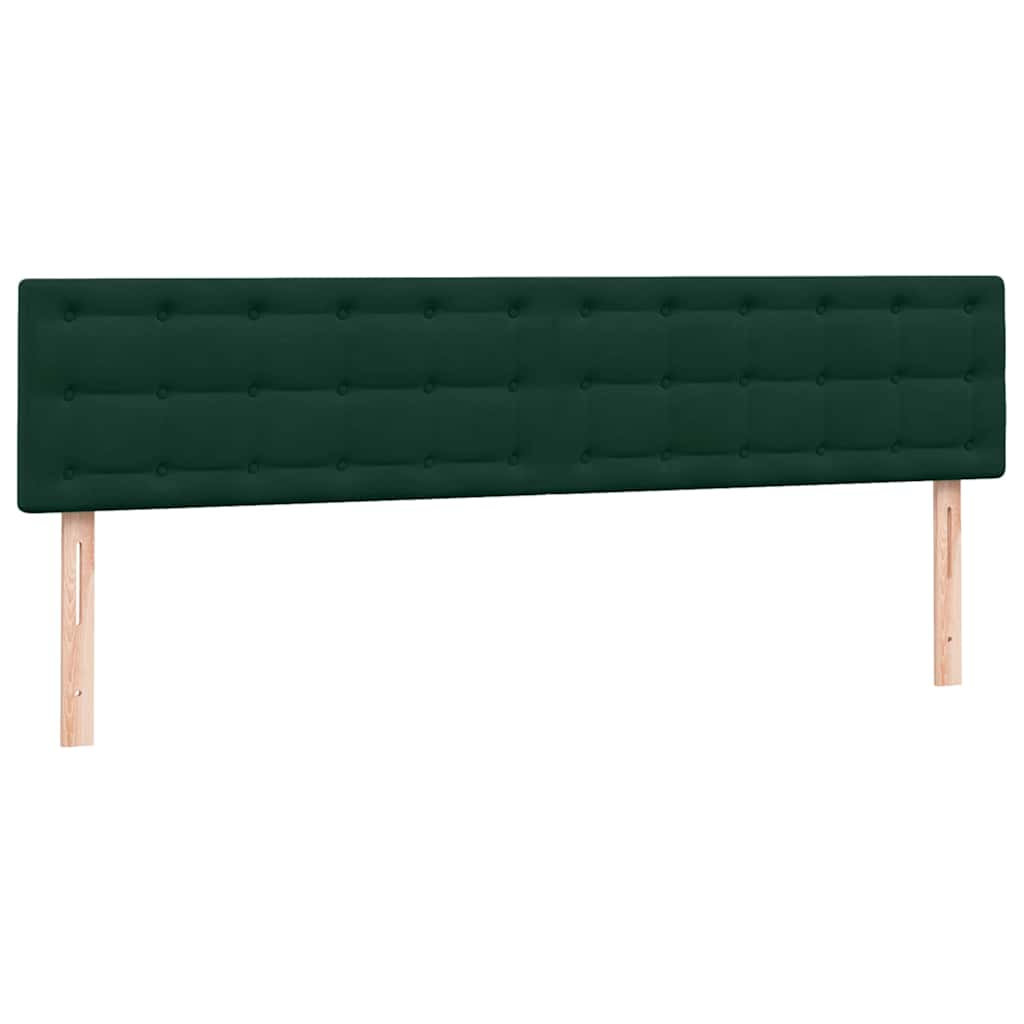 vidaXL Boxspringbett mit Matratzen Dunkelgrün 200x220 cm Samt