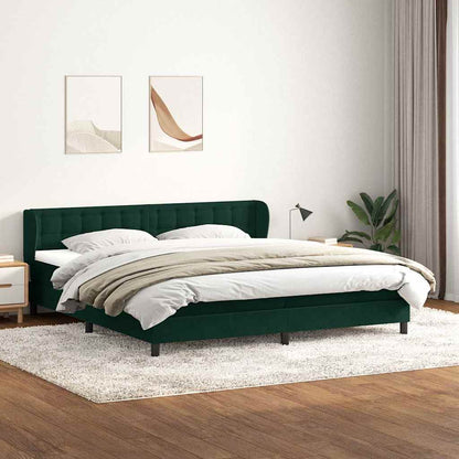 vidaXL Boxspringbett mit Matratzen Dunkelgrün 200x220 cm Samt