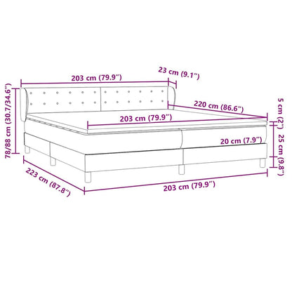 vidaXL Boxspringbett mit Matratzen Dunkelblau 200x220 cm Samt