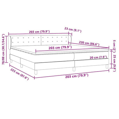 vidaXL Lit coffre avec matelas Rose 200x220 cm Velours
