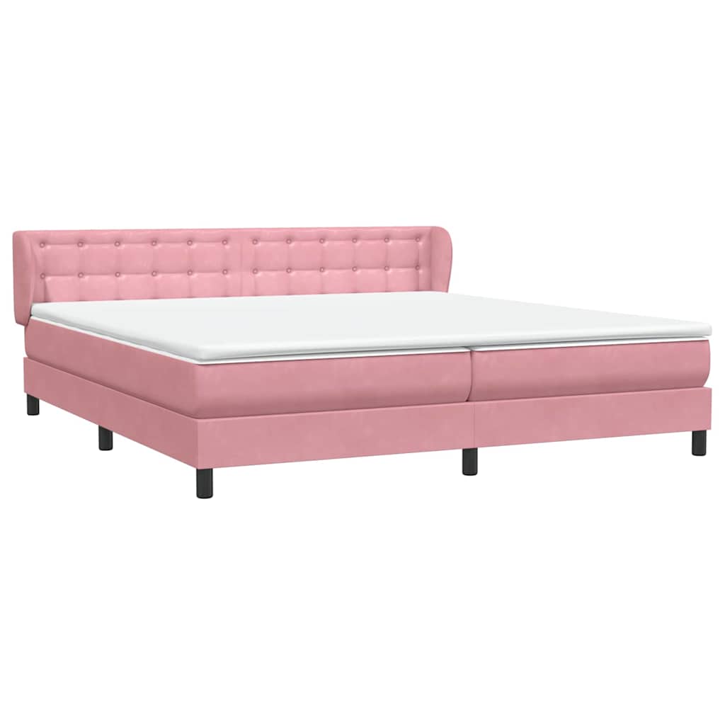 vidaXL Lit coffre avec matelas Rose 200x220 cm Velours