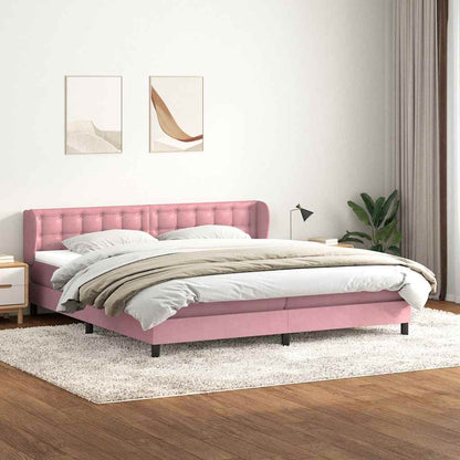 vidaXL Lit coffre avec matelas Rose 200x220 cm Velours
