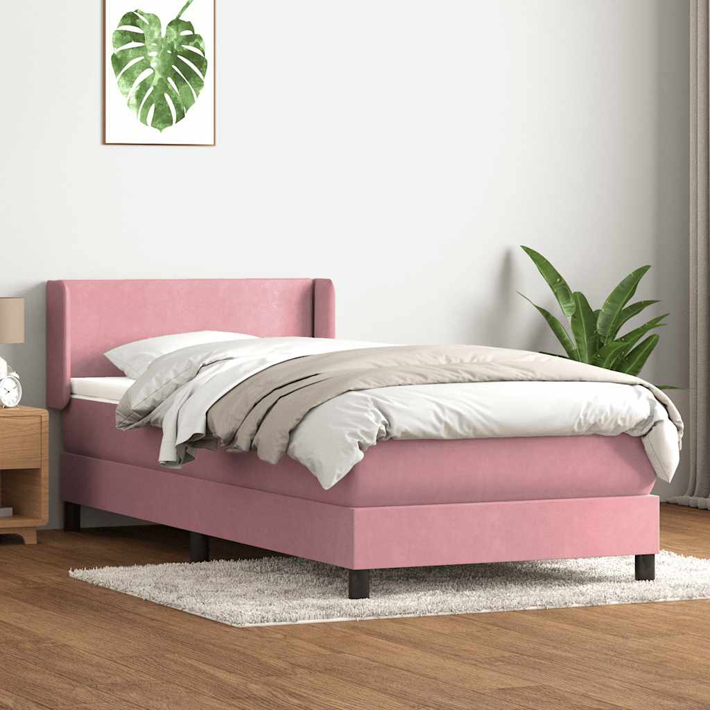vidaXL Lit coffre avec matelas Rose 80x210 cm Velours