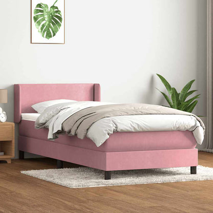 vidaXL Lit coffre avec matelas Rose 80x210 cm Velours