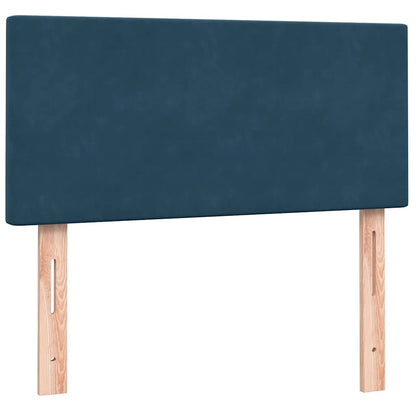 vidaXL Boxspringbett mit Matratze Dunkelblau 90x210 cm Samt