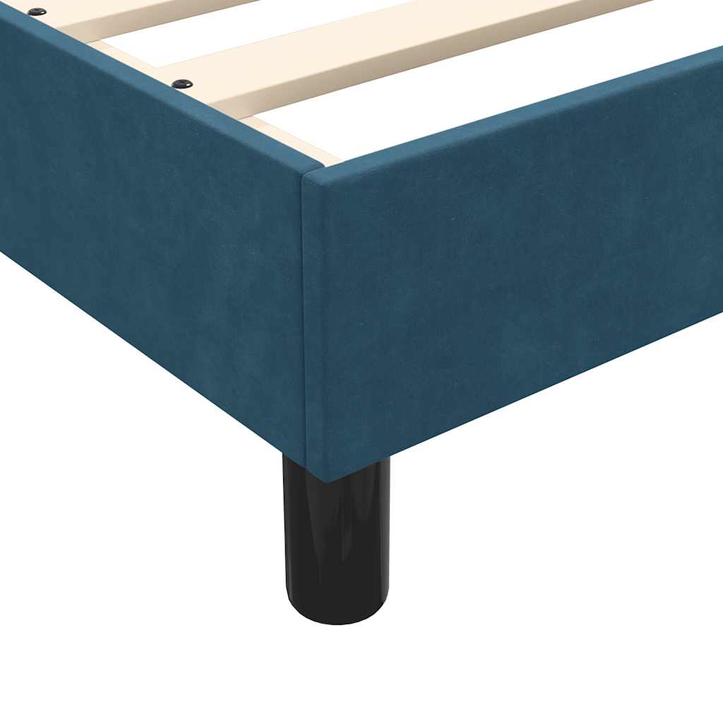 vidaXL Boxspringbett mit Matratze Dunkelblau 90x210 cm Samt