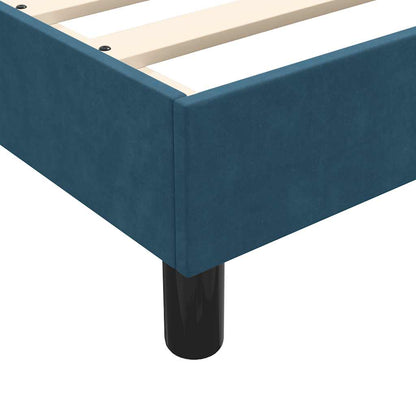 vidaXL Boxspringbett mit Matratze Dunkelblau 90x210 cm Samt