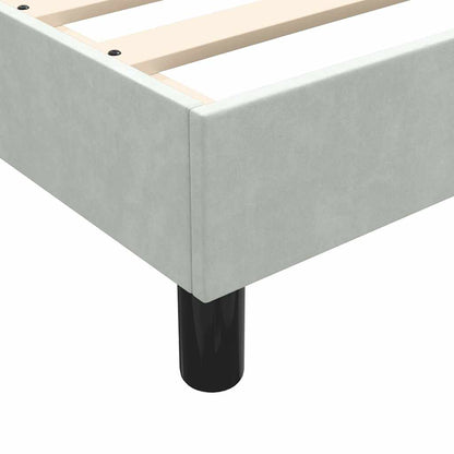 vidaXL Boxspringbett mit Matratze Hellgrau 140x210 cm Samt