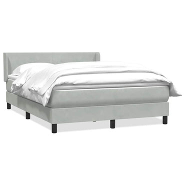 vidaXL Lit tapissier avec matelas Gris clair 160x210 cm Velours