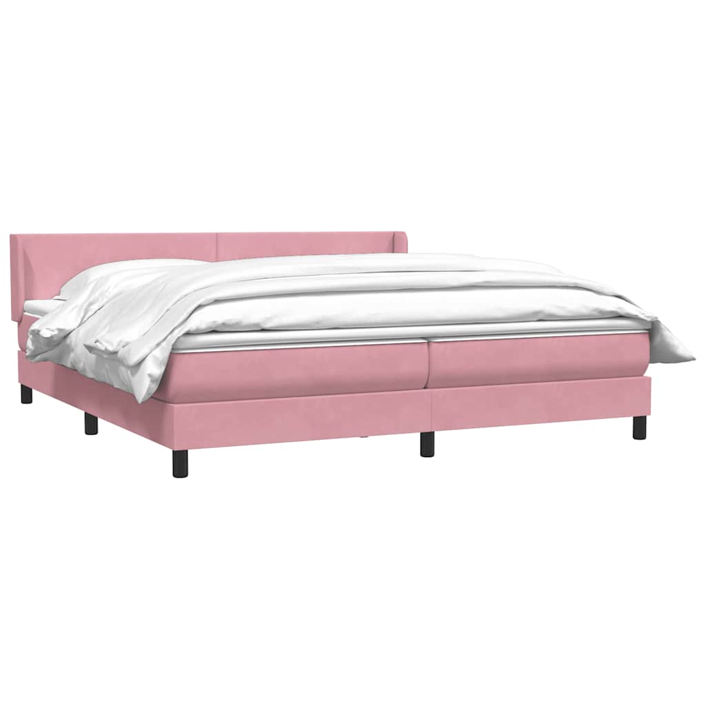 Boxspringbett mit Matratze Rosa 180x210 cm Samt