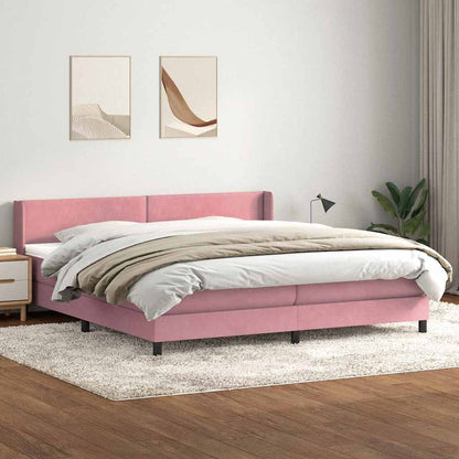 Boxspringbett mit Matratze Rosa 180x210 cm Samt