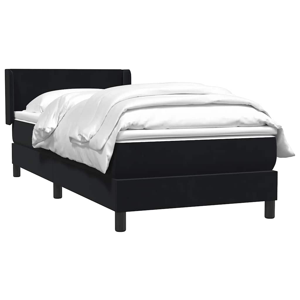 vidaXL Boxspringbett mit Matratze Schwarz 90x220 cm Samt