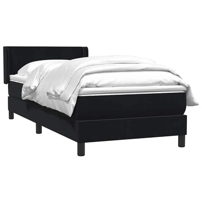 vidaXL Boxspringbett mit Matratze Schwarz 90x220 cm Samt