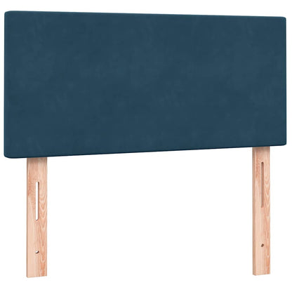 vidaXL Lit coffre avec matelas Bleu foncé 90x220 cm Velours