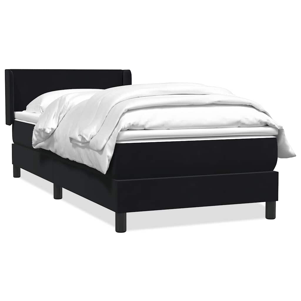 vidaXL Boxspringbett mit Matratze Schwarz 100x220 cm Samt