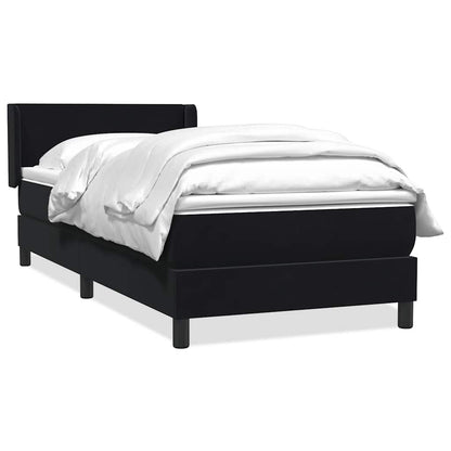 vidaXL Boxspringbett mit Matratze Schwarz 100x220 cm Samt