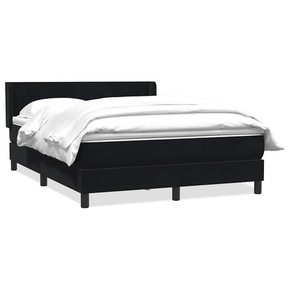 vidaXL Lit tapissier avec matelas Noir 160x220 cm Velours