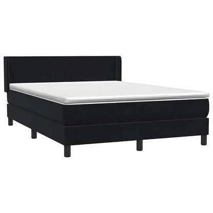 vidaXL Lit tapissier avec matelas Noir 160x220 cm Velours