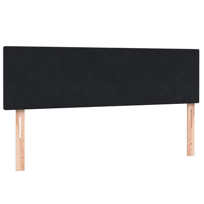 vidaXL Lit tapissier avec matelas Noir 160x220 cm Velours