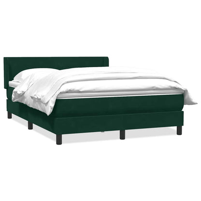 vidaXL Boxspringbett mit Matratze Dunkelgrün 160x220 cm Samt