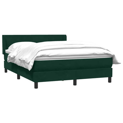 vidaXL Boxspringbett mit Matratze Dunkelgrün 160x220 cm Samt