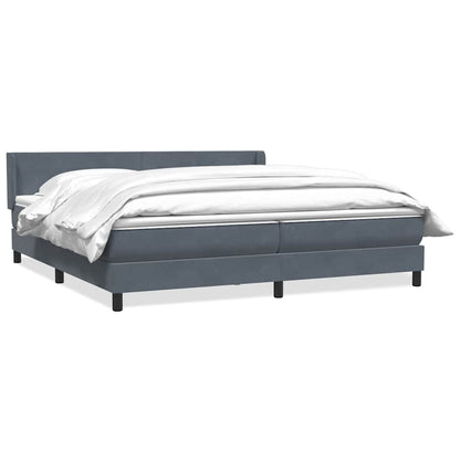 vidaXL Lit coffre avec matelas Gris foncé 180x220 cm Velours