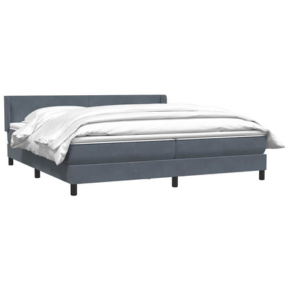 vidaXL Lit coffre avec matelas Gris foncé 180x220 cm Velours