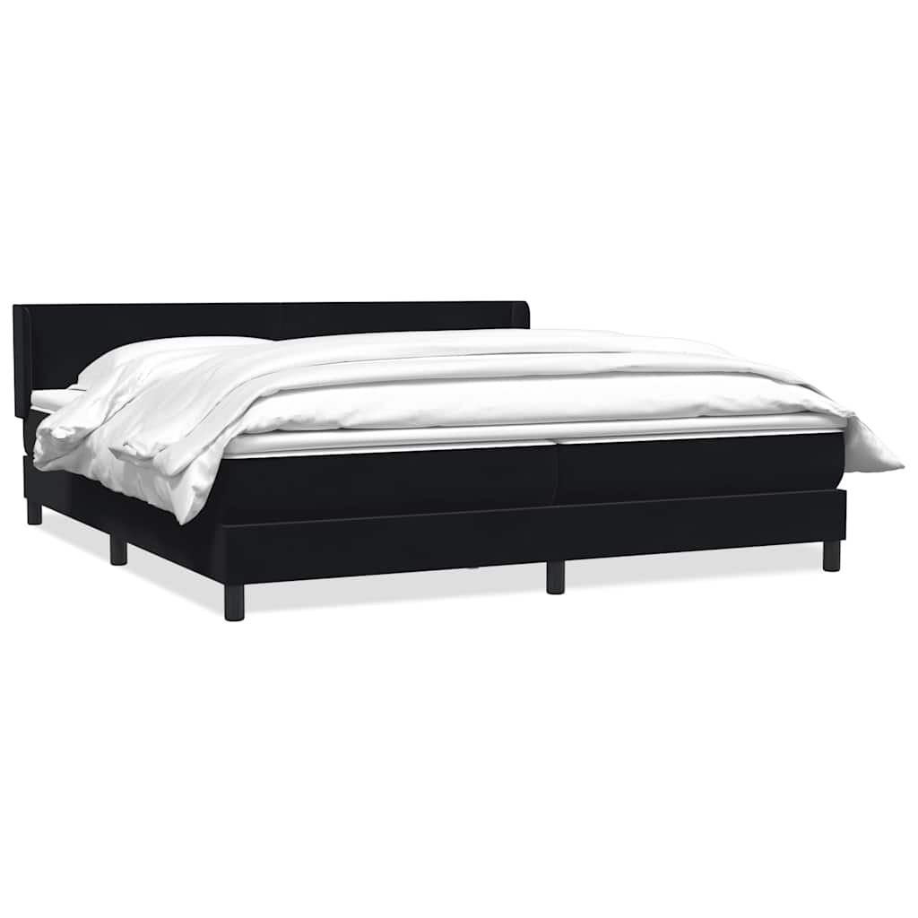 vidaXL Boxspringbett mit Matratze Schwarz 180x220 cm Samt