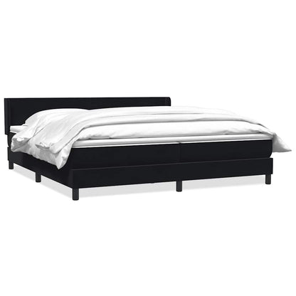 vidaXL Boxspringbett mit Matratze Schwarz 180x220 cm Samt