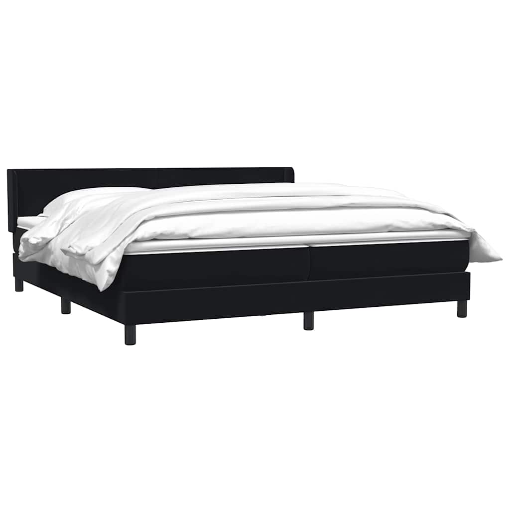 vidaXL Boxspringbett mit Matratze Schwarz 180x220 cm Samt