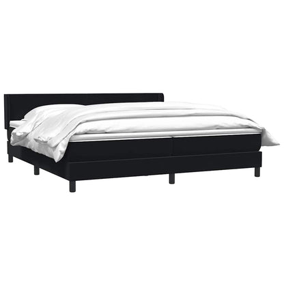 vidaXL Boxspringbett mit Matratze Schwarz 180x220 cm Samt