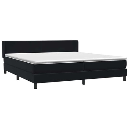 vidaXL Boxspringbett mit Matratze Schwarz 180x220 cm Samt